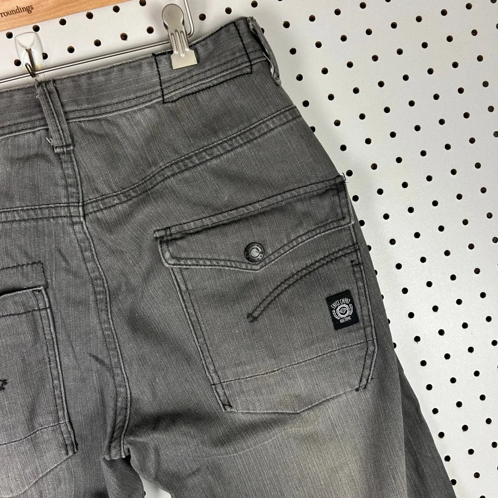 Enyce Sean Combs Co 34x32 Gray Straight Leg Denim Jeans Hip Hop Y2K Street Punk